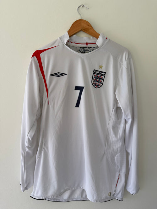 2006 England Home Longsleeve  - David Beckham
