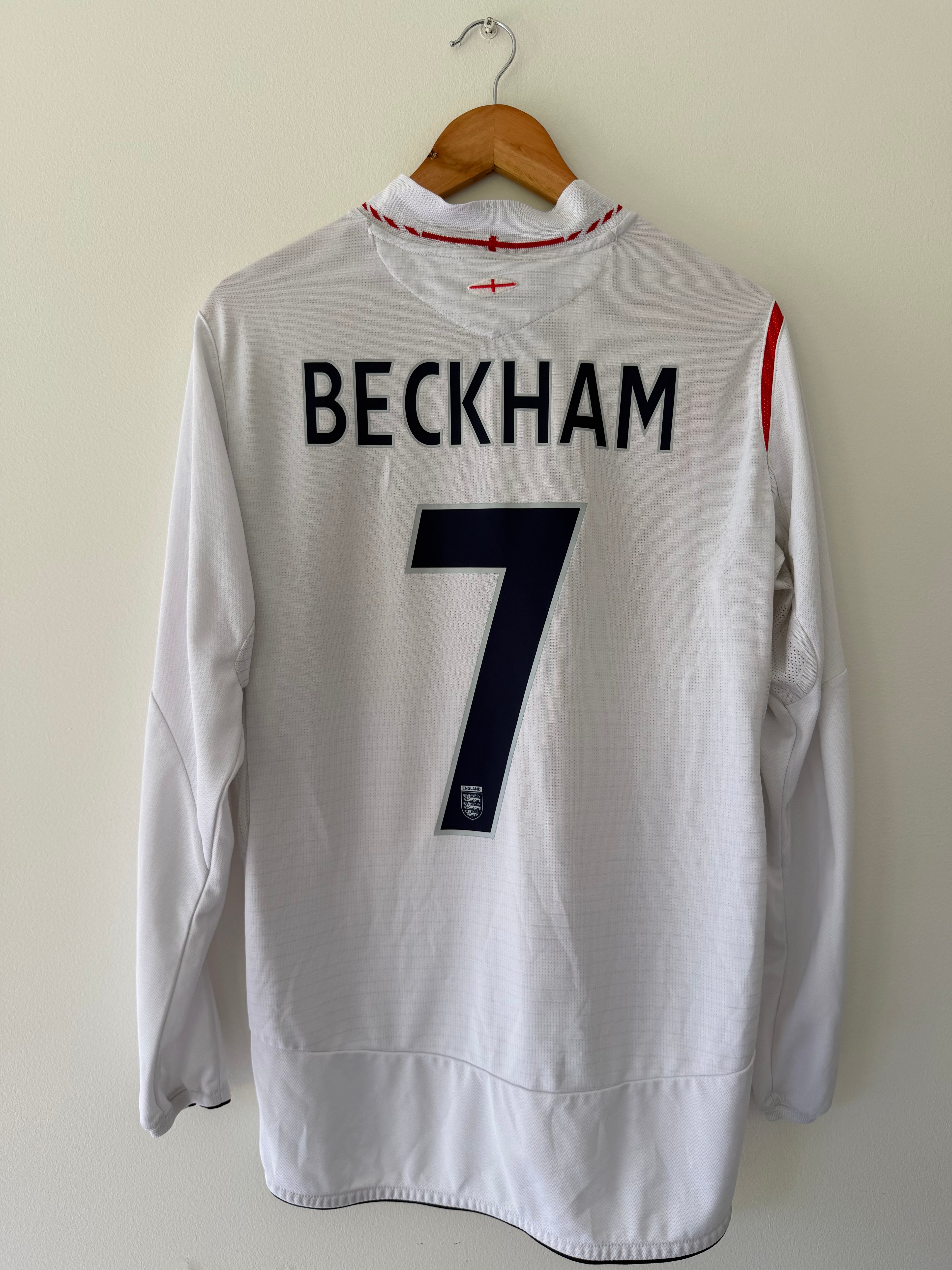 2006 England Home Longsleeve  - David Beckham